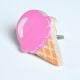 Handmade Pine Wood Pink Ice Cream Kids Knob